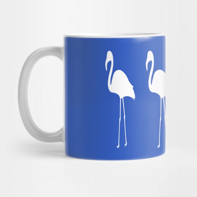 Flamingos in White Silhouette With Customizable Background Color by ALBOYZ